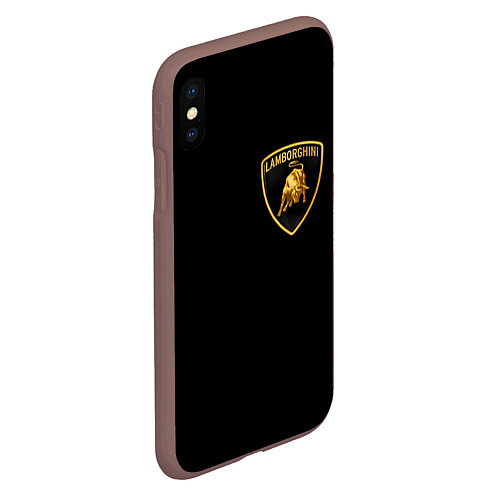 Чехол iPhone XS Max матовый Lamborghini / 3D-Коричневый – фото 2