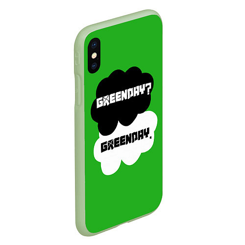 Чехол iPhone XS Max матовый Green Day Clouds / 3D-Салатовый – фото 2