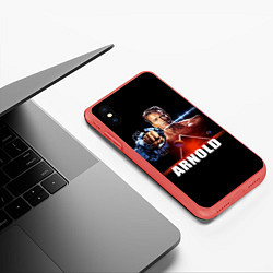 Чехол iPhone XS Max матовый Iron Arnold, цвет: 3D-красный — фото 2