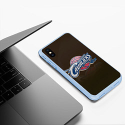 Чехол iPhone XS Max матовый Кливленд Кавальерс, цвет: 3D-голубой — фото 2