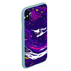 Чехол iPhone XS Max матовый Фиолетовый акрил, цвет: 3D-мятный — фото 2