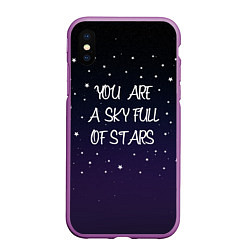 Чехол iPhone XS Max матовый Coldplay: Night Sky, цвет: 3D-фиолетовый