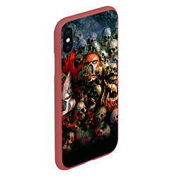 Чехол iPhone XS Max матовый Warhammer 40k: Skulls, цвет: 3D-красный — фото 2