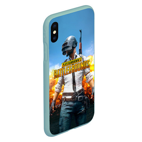 Чехол iPhone XS Max матовый PUBG Wars / 3D-Мятный – фото 2