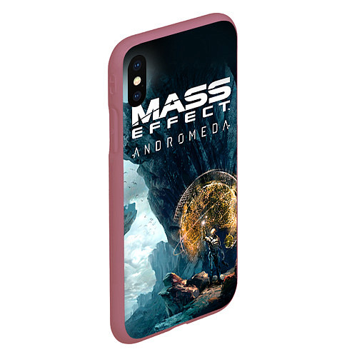 Чехол iPhone XS Max матовый Mass Effect: Andromeda / 3D-Малиновый – фото 2