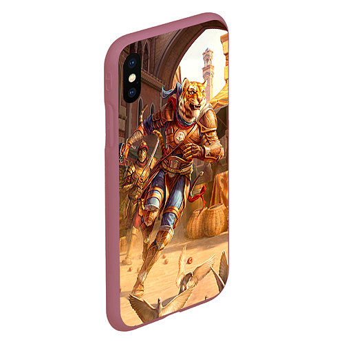 Чехол iPhone XS Max матовый TES 5 / 3D-Малиновый – фото 2