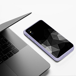 Чехол iPhone XS Max матовый Abstract gray, цвет: 3D-светло-сиреневый — фото 2