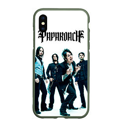 Чехол iPhone XS Max матовый Paparoach Band, цвет: 3D-темно-зеленый