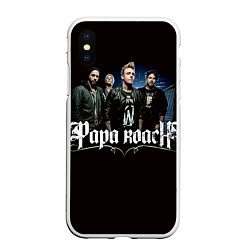 Чехол iPhone XS Max матовый Paparoach: Black style, цвет: 3D-белый