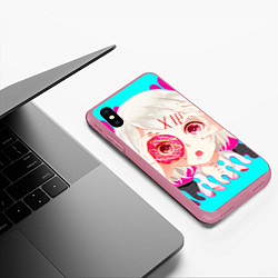 Чехол iPhone XS Max матовый Juuzou Suzuya, цвет: 3D-малиновый — фото 2