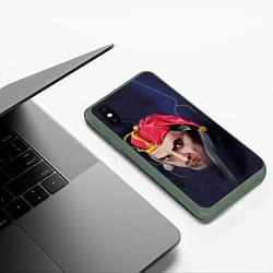 Чехол iPhone XS Max матовый Король и Шут, цвет: 3D-темно-зеленый — фото 2
