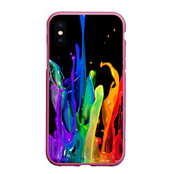 Чехол iPhone XS Max матовый Всплеск красок