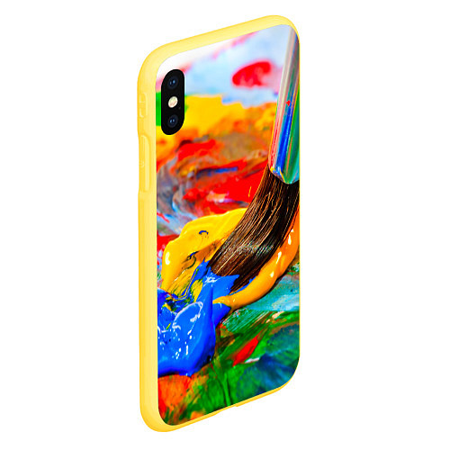 Чехол iPhone XS Max матовый Краски / 3D-Желтый – фото 2