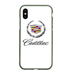 Чехол iPhone XS Max матовый Cadillac, цвет: 3D-темно-зеленый