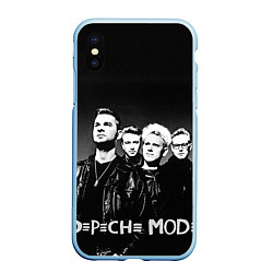 Чехол iPhone XS Max матовый Depeche Mode: mono, цвет: 3D-голубой