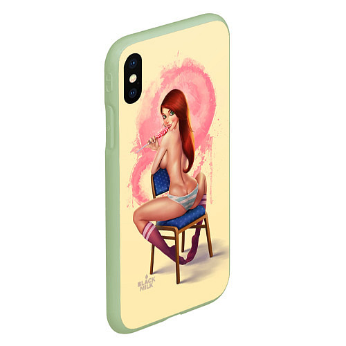 Чехол iPhone XS Max матовый Pin Up Girl / 3D-Салатовый – фото 2