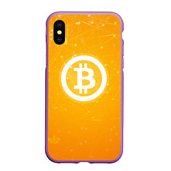 Чехол iPhone XS Max матовый Bitcoin Orange