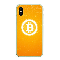Чехол iPhone XS Max матовый Bitcoin Orange, цвет: 3D-салатовый