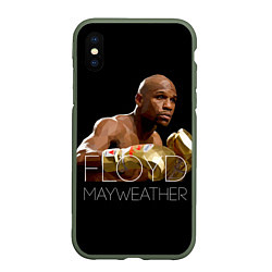 Чехол iPhone XS Max матовый Floyd Mayweather, цвет: 3D-темно-зеленый