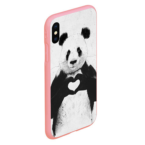 Чехол iPhone XS Max матовый Panda Love / 3D-Баблгам – фото 2