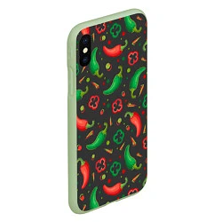 Чехол iPhone XS Max матовый Перчики, цвет: 3D-салатовый — фото 2