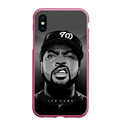 Чехол iPhone XS Max матовый Ice Cube: Gangsta, цвет: 3D-малиновый