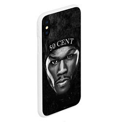 Чехол iPhone XS Max матовый 50 cent: black style, цвет: 3D-белый — фото 2