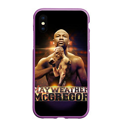 Чехол iPhone XS Max матовый Mayweather vs McGregor