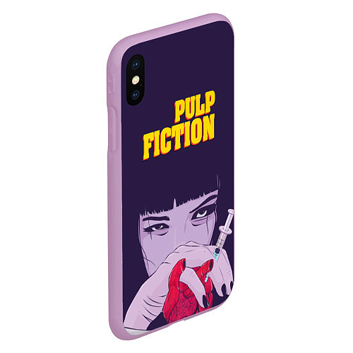 Чехол iPhone XS Max матовый Pulp Fiction: Dope Heart / 3D-Сиреневый – фото 2