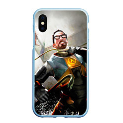 Чехол iPhone XS Max матовый Freeman, цвет: 3D-голубой