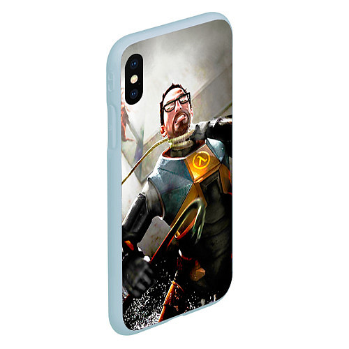 Чехол iPhone XS Max матовый Freeman / 3D-Голубой – фото 2