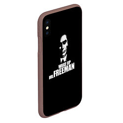 Чехол iPhone XS Max матовый Wake up Mr. Freeman, цвет: 3D-коричневый — фото 2