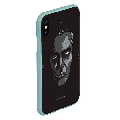 Чехол iPhone XS Max матовый G-Man Face / 3D-Мятный – фото 2