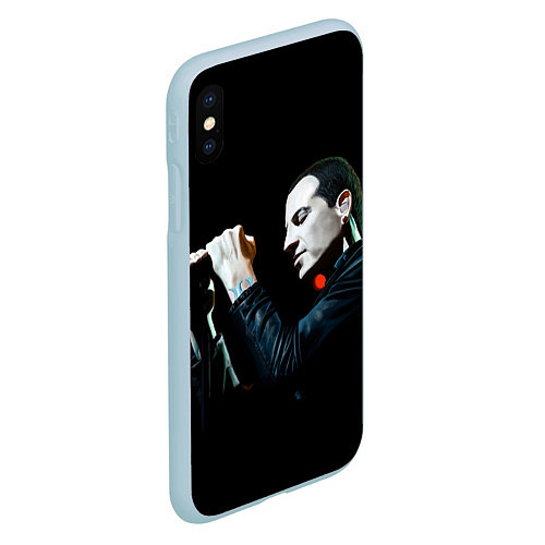 Чехол iPhone XS Max матовый Честер на сцене / 3D-Голубой – фото 2