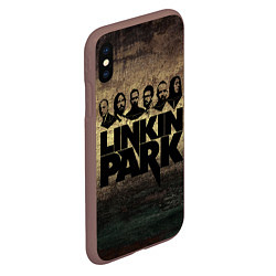 Чехол iPhone XS Max матовый Linkin Park Band, цвет: 3D-коричневый — фото 2