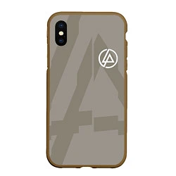 Чехол iPhone XS Max матовый Linkin Park: Grey style, цвет: 3D-коричневый