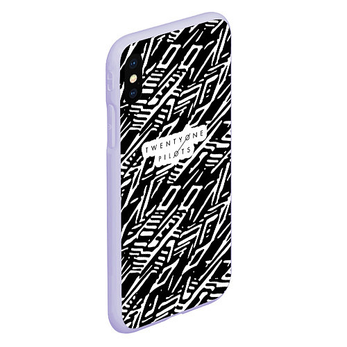 Чехол iPhone XS Max матовый Twenty One Pilots: Pattern / 3D-Светло-сиреневый – фото 2