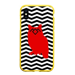 Чехол iPhone XS Max матовый Twin Peaks Owl, цвет: 3D-желтый