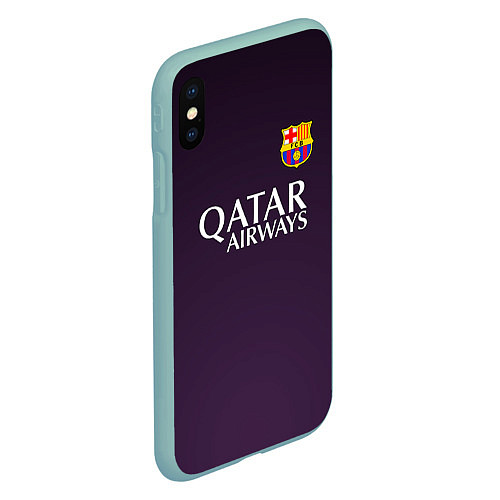 Чехол iPhone XS Max матовый Barcelona FC: Violet / 3D-Мятный – фото 2