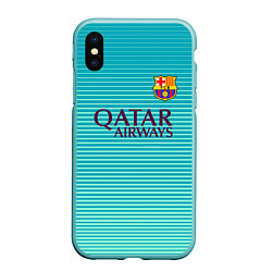 Чехол iPhone XS Max матовый Barcelona FC: Aqua