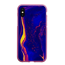 Чехол iPhone XS Max матовый Ультрафиолетовые разводы