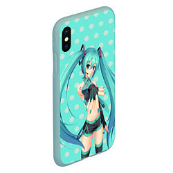 Чехол iPhone XS Max матовый Hatsune Miku, цвет: 3D-мятный — фото 2