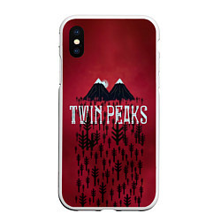 Чехол iPhone XS Max матовый Twin Peaks Wood, цвет: 3D-белый