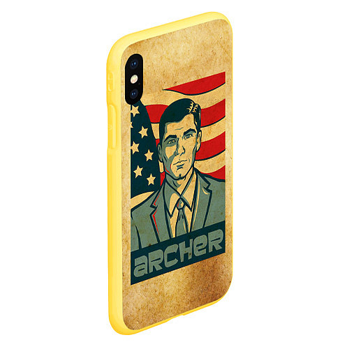 Чехол iPhone XS Max матовый Archer USA / 3D-Желтый – фото 2