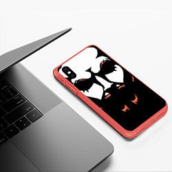 Чехол iPhone XS Max матовый Metalocalypse: Dethklok Face, цвет: 3D-красный — фото 2