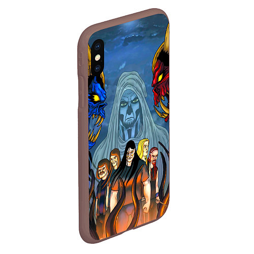 Чехол iPhone XS Max матовый Dethklok: Heroes / 3D-Коричневый – фото 2