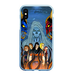 Чехол iPhone XS Max матовый Dethklok: Heroes, цвет: 3D-голубой