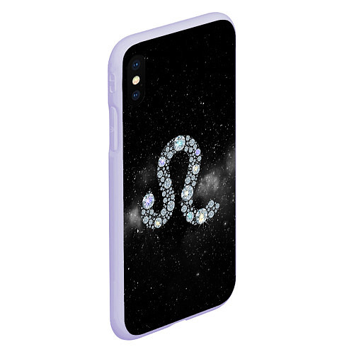Чехол iPhone XS Max матовый Космический Лев / 3D-Светло-сиреневый – фото 2