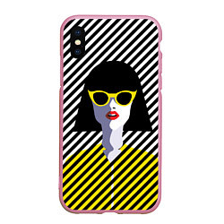 Чехол iPhone XS Max матовый Pop art girl, цвет: 3D-розовый