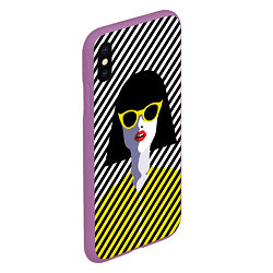 Чехол iPhone XS Max матовый Pop art girl, цвет: 3D-фиолетовый — фото 2